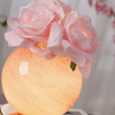 Modern Art Deco Simulated Rose Flower Glass Planet Shade USB Rechargeable LED Table Lamp Night Light For Bedroom