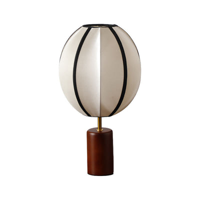 Moderne Mid-Century Stoff-Lampenschirm aus massivem Holz 1-Licht Tischlampe für das Studium 