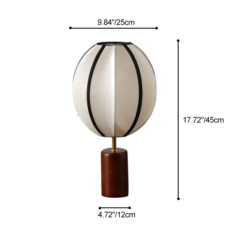 Moderne Mid-Century Stoff-Lampenschirm aus massivem Holz 1-Licht Tischlampe für das Studium 