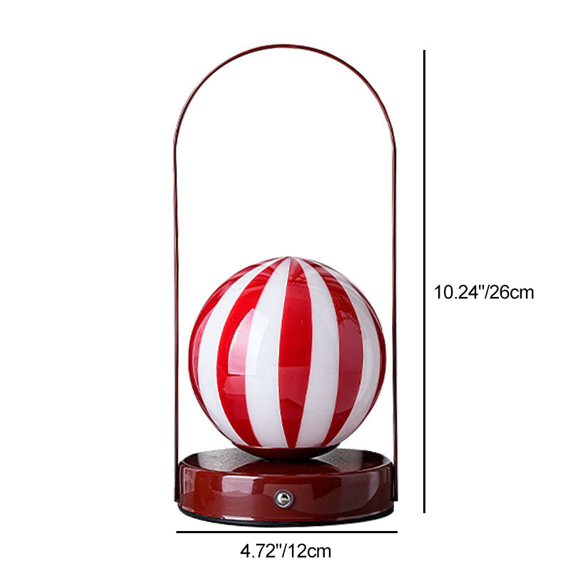 Zeitgenössische kreative Glasball-Schirm Eisen LED tragbare Tischlampe Nachtlicht für das Schlafzimmer 