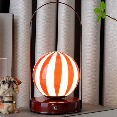 Zeitgenössische kreative Glasball-Schirm Eisen LED tragbare Tischlampe Nachtlicht für das Schlafzimmer 
