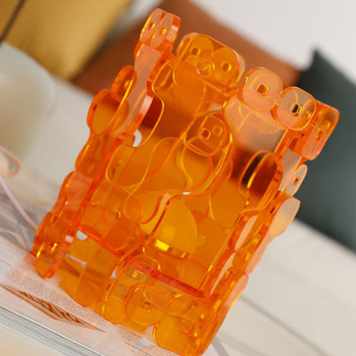 Zeitgenössische Einfachheit Hohl Acryl Runde LED Tischlampe Nachtlicht Für Schlafzimmer 
