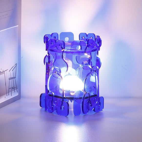 Zeitgenössische Einfachheit Hohl Acryl Runde LED Tischlampe Nachtlicht Für Schlafzimmer 