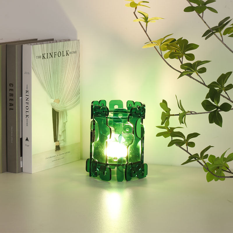 Zeitgenössische Einfachheit Hohl Acryl Runde LED Tischlampe Nachtlicht Für Schlafzimmer 
