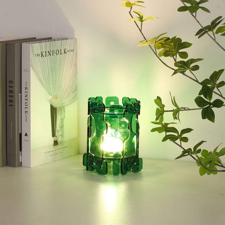 Zeitgenössische Einfachheit Hohl Acryl Runde LED Tischlampe Nachtlicht Für Schlafzimmer 