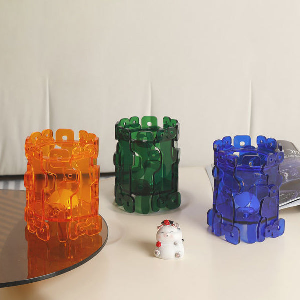 Zeitgenössische Einfachheit Hohl Acryl Runde LED Tischlampe Nachtlicht Für Schlafzimmer 