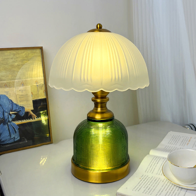 Moderne Übergangslampe mit gefrostetem Glasschirm im Kuppeldesign, 1-Licht Tischlampe für das Arbeitszimmer 
