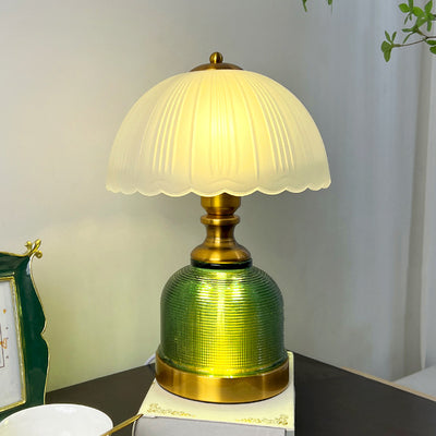 Moderne Übergangslampe mit gefrostetem Glasschirm im Kuppeldesign, 1-Licht Tischlampe für das Arbeitszimmer 