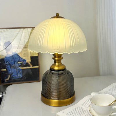 Moderne Übergangslampe mit gefrostetem Glasschirm im Kuppeldesign, 1-Licht Tischlampe für das Arbeitszimmer 