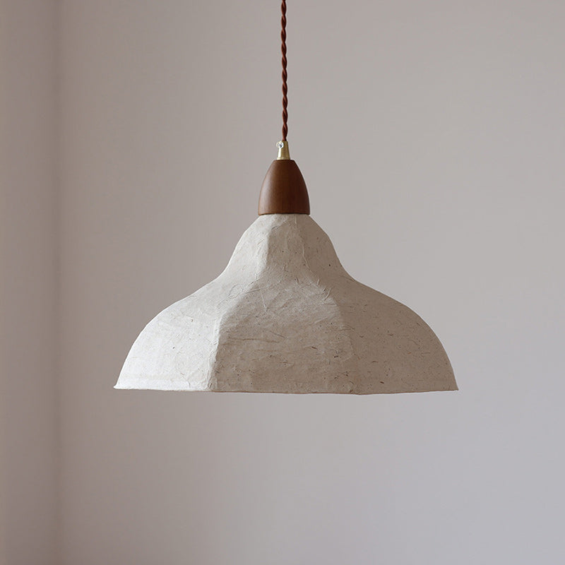 Abat-jour en papier Xuan octogonal traditionnel japonais peint à la main avec motif de bambou et oiseau, suspension à une lumière pour salon 