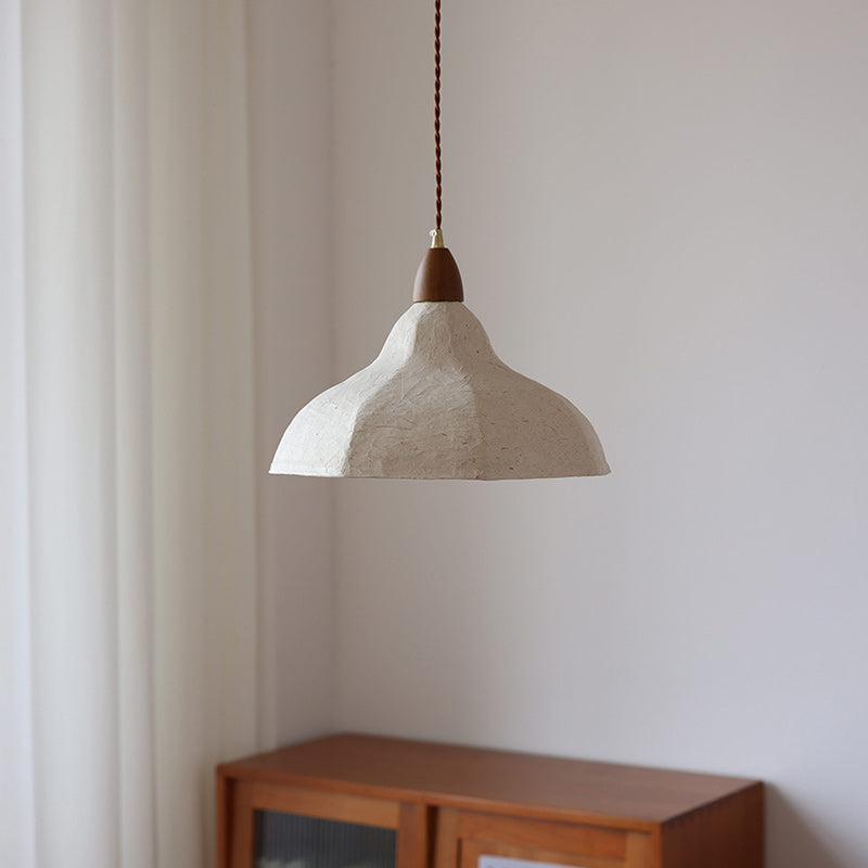 Abat-jour en papier Xuan octogonal traditionnel japonais peint à la main avec motif de bambou et oiseau, suspension à une lumière pour salon 