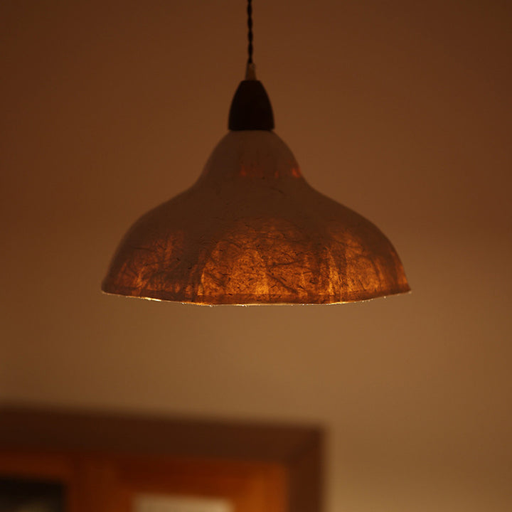 Traditional Japanese Octagonal Hand-painted Bamboo And Bird Design Xuan Paper Shade 1-Light Pendant Light For Living Room
