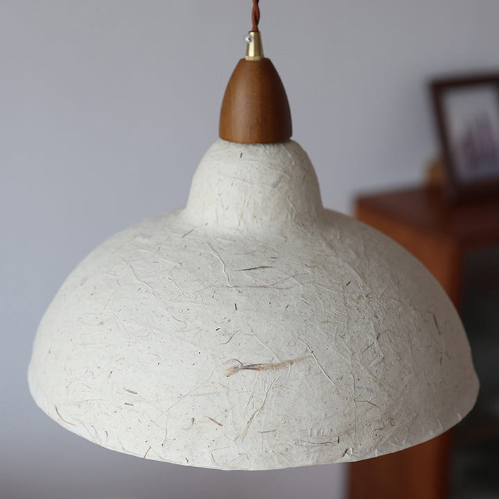 Abat-jour en papier Xuan octogonal traditionnel japonais peint à la main avec motif de bambou et oiseau, suspension à une lumière pour salon 