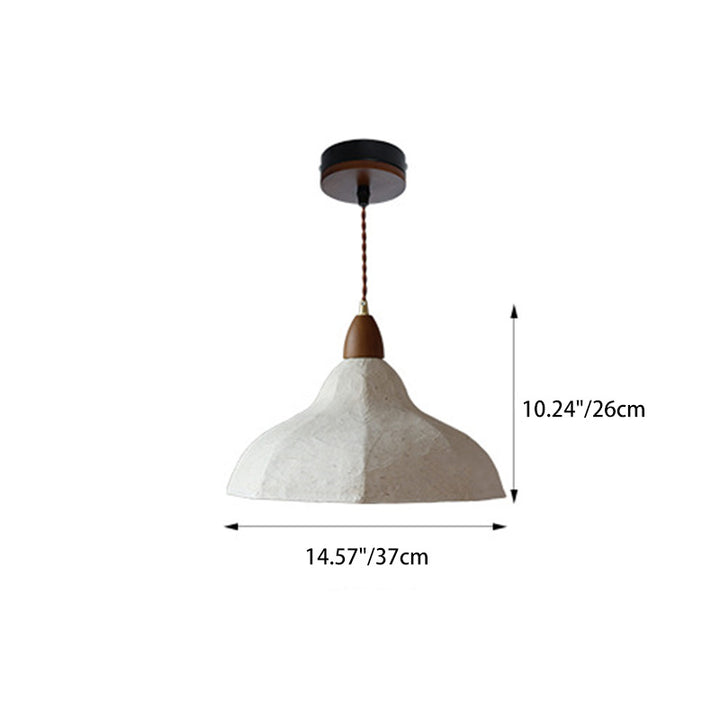 Abat-jour en papier Xuan octogonal traditionnel japonais peint à la main avec motif de bambou et oiseau, suspension à une lumière pour salon 