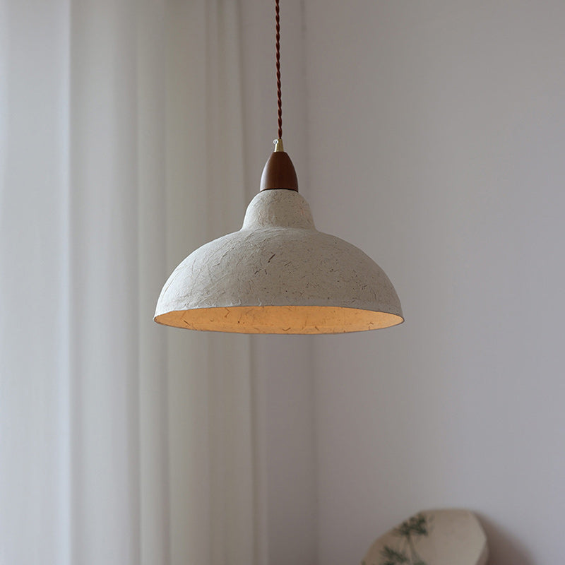 Abat-jour en papier Xuan octogonal traditionnel japonais peint à la main avec motif de bambou et oiseau, suspension à une lumière pour salon 