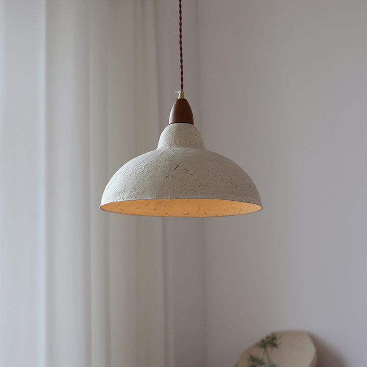 Abat-jour en papier Xuan octogonal traditionnel japonais peint à la main avec motif de bambou et oiseau, suspension à une lumière pour salon 