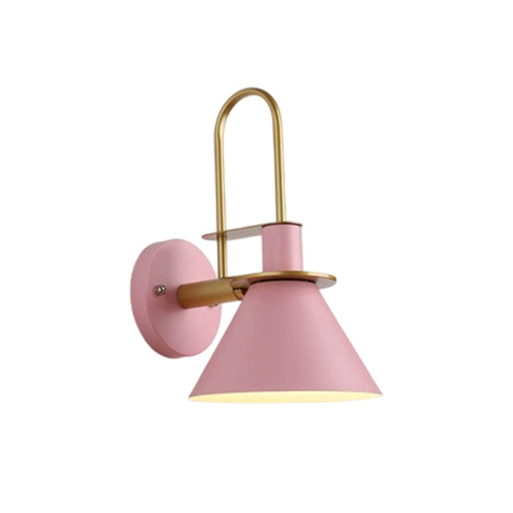 Lampe murale contemporaine scandinave à abat-jour conique géométrique en fer 1 lumière pour salon 