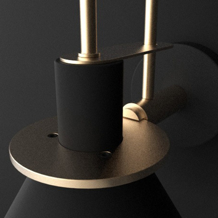 Lampe murale contemporaine scandinave à abat-jour conique géométrique en fer 1 lumière pour salon 