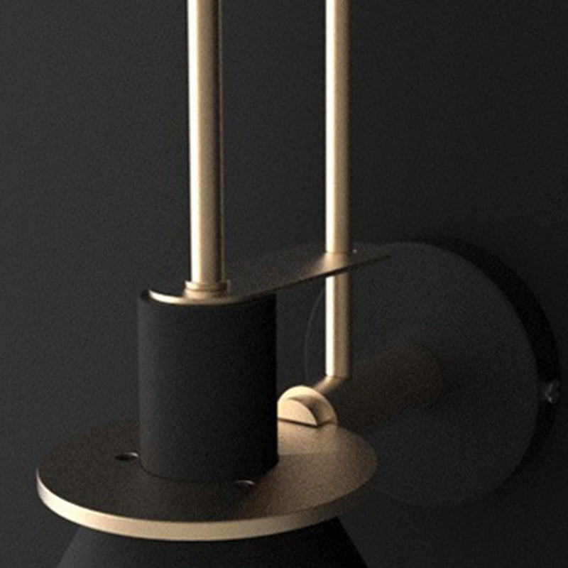 Lampe murale contemporaine scandinave à abat-jour conique géométrique en fer 1 lumière pour salon 