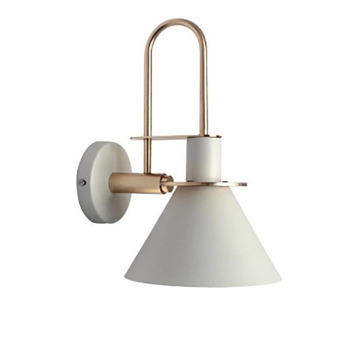 Lampe murale contemporaine scandinave à abat-jour conique géométrique en fer 1 lumière pour salon 