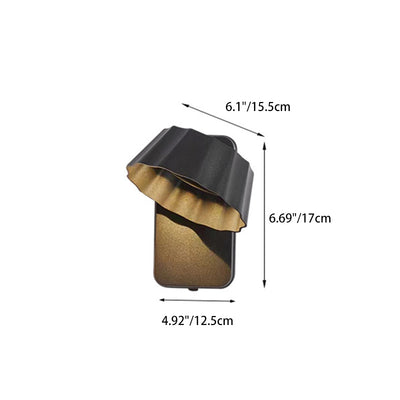Applique murale LED étanche pour extérieur avec abat-jour rond plissé en aluminium industriel contemporain pour jardin 