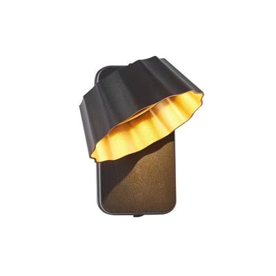 Applique murale LED étanche pour extérieur avec abat-jour rond plissé en aluminium industriel contemporain pour jardin 
