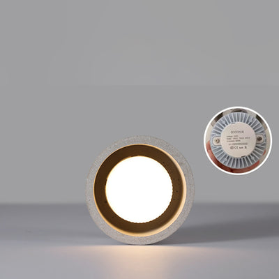 Moderner minimalistischer Zement-Terrazzo-Textur-Zylinder 1-Licht Halbeinbau-Deckenleuchte für Wohnzimmer 