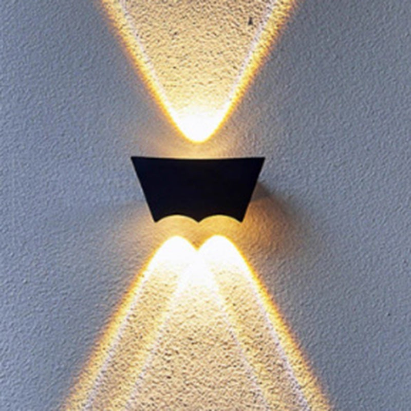 Applique murale contemporaine en aluminium industriel avec arc lumineux LED vers le haut et vers le bas, étanche pour jardin 