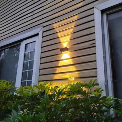 Applique murale contemporaine en aluminium industriel avec arc lumineux LED vers le haut et vers le bas, étanche pour jardin 