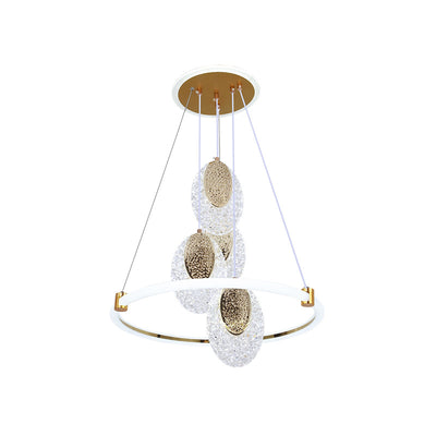 Contemporary Luxury Aluminum Acrylic Ring LED Pendant Light For Living Room