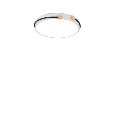 Plafonnier LED circulaire géométrique en fer et bois minimaliste moderne pour chambre 