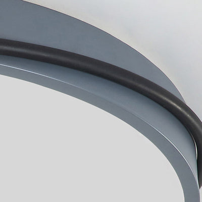 Plafonnier LED circulaire géométrique en fer et bois minimaliste moderne pour chambre 