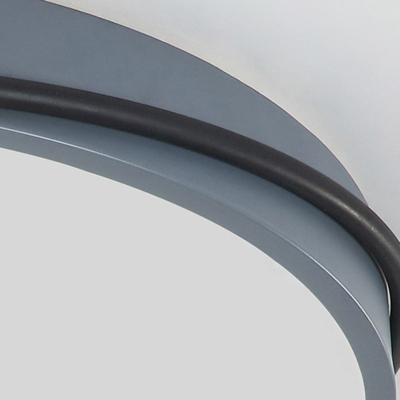 Plafonnier LED circulaire géométrique en fer et bois minimaliste moderne pour chambre 