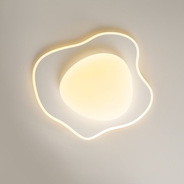 Lustre LED en fer acrylique au design contemporain pour œuf poché créatif pour chambre à coucher 