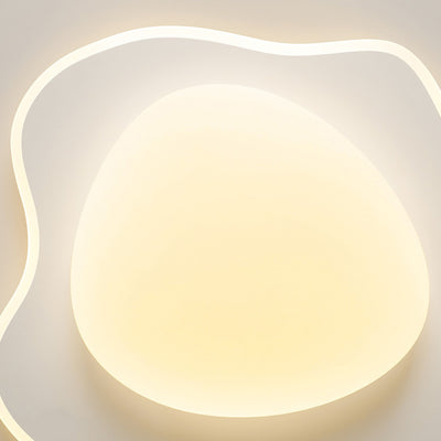 Lustre LED en fer acrylique au design contemporain pour œuf poché créatif pour chambre à coucher 