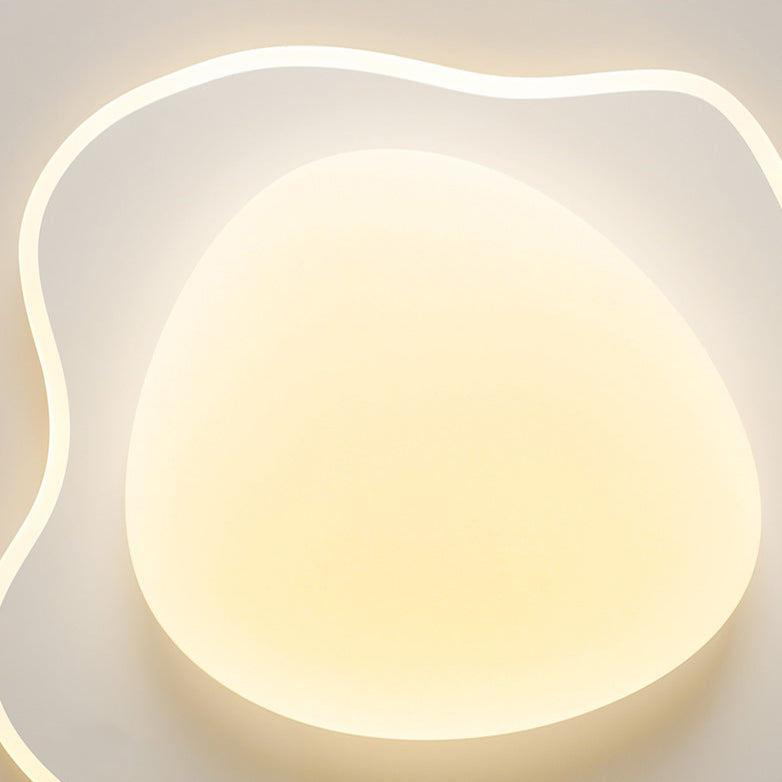 Lustre LED en fer acrylique au design contemporain pour œuf poché créatif pour chambre à coucher 