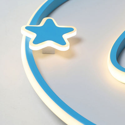 Lumière de plafond moderne en acrylique et fer avec LED intégrée en forme de fusée spatiale pour chambre à coucher 