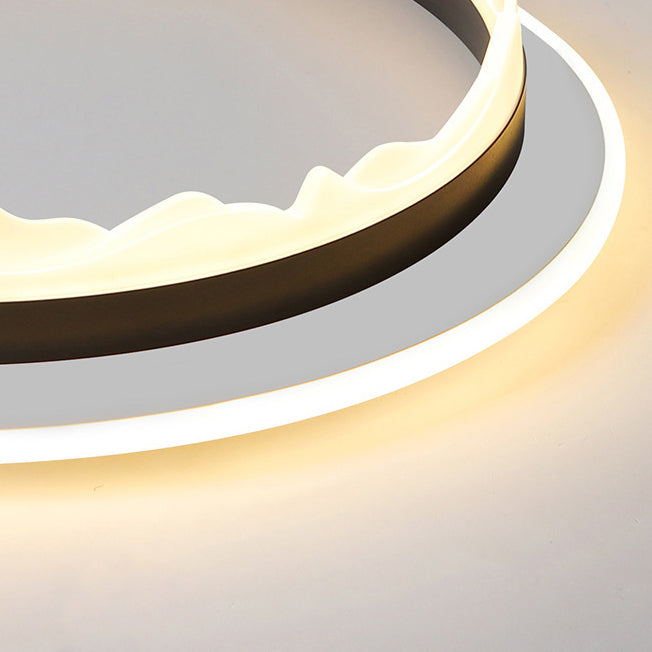 Moderne eklektische runde Eisen-Acryl-LED-Deckenleuchte für das Schlafzimmer 