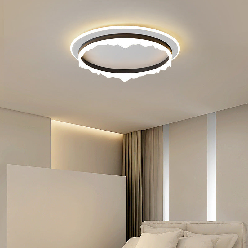 Moderne eklektische runde Eisen-Acryl-LED-Deckenleuchte für das Schlafzimmer 