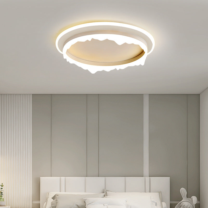 Moderne eklektische runde Eisen-Acryl-LED-Deckenleuchte für das Schlafzimmer 