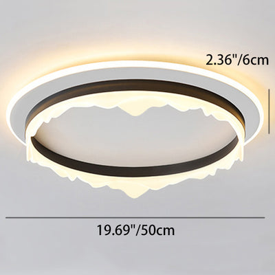 Moderno Eclecticismo Redondo de Hierro Acrílico LED Luz de Techo Empotrada para Dormitorio 