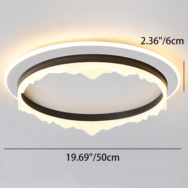 Moderno Eclecticismo Redondo de Hierro Acrílico LED Luz de Techo Empotrada para Dormitorio 