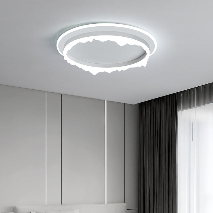 Moderne eklektische runde Eisen-Acryl-LED-Deckenleuchte für das Schlafzimmer 