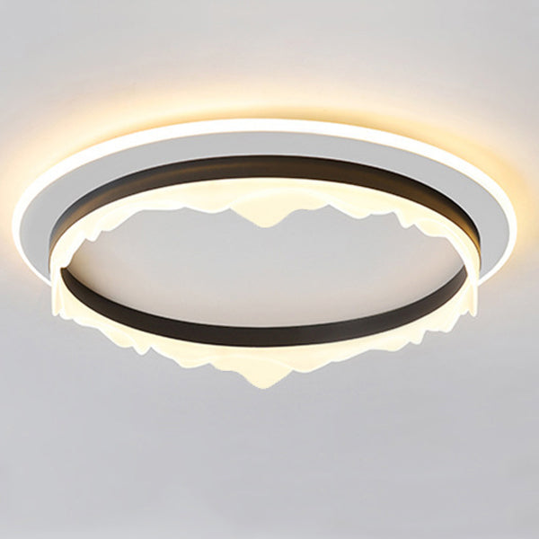 Moderne eklektische runde Eisen-Acryl-LED-Deckenleuchte für das Schlafzimmer 