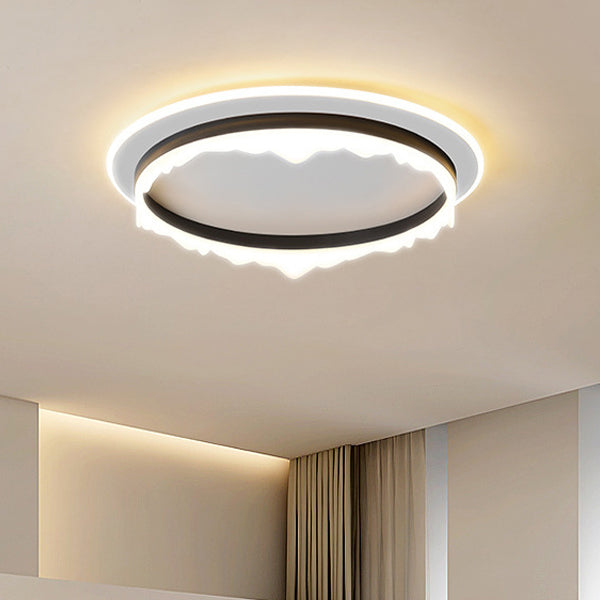 Moderne eklektische runde Eisen-Acryl-LED-Deckenleuchte für das Schlafzimmer 