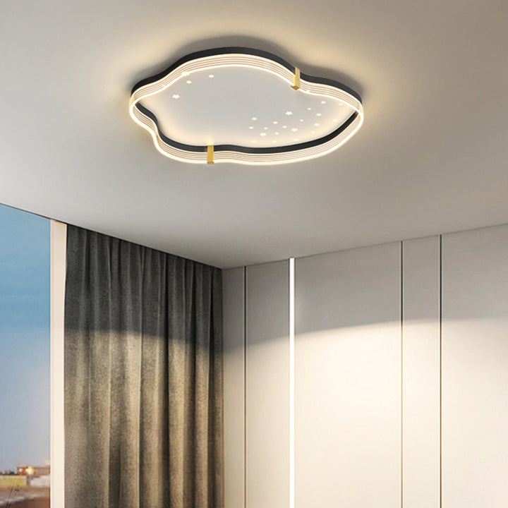 Zeitgenössische Luxus Eisen Acryl Wolken Schirm Stern Dekoration LED Deckenleuchte für Schlafzimmer 