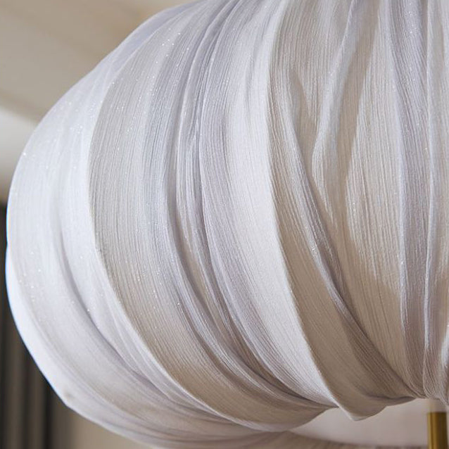 Modern Shabby Chic Fabric Lantern Shade Solid Wood 1-Light Pendant Light For Living Room