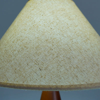 Modern Transitional Conical Fabric Shade Solid Wood Base 1-Light Table Lamp For Bedroom