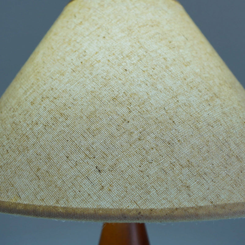 Modern Transitional Conical Fabric Shade Solid Wood Base 1-Light Table Lamp For Bedroom