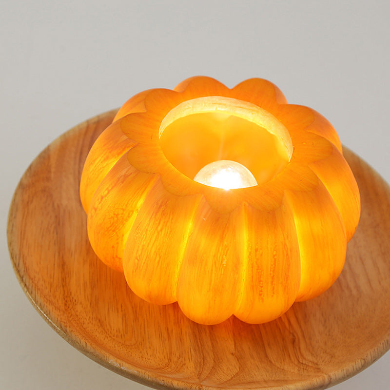 Luz de techo semiempotrada de 1 luz con pantalla de PE de calabaza de resina creativa contemporánea para sala de estar 